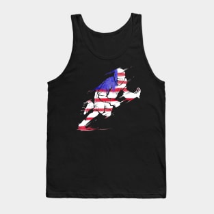 LAX player in US Flag colours - The USA Lacrosse Tank Top